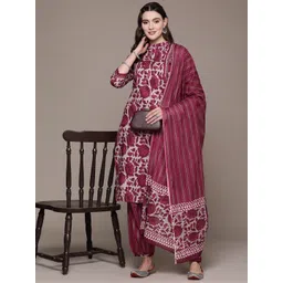 Readiprint Fashions Printed Sequinned Pure Cotton Kurta with Salwar & Dupatta-picture-32