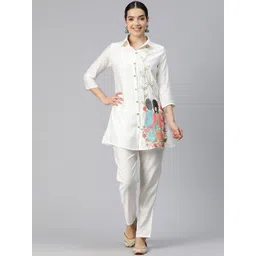 Readiprint Fashions Women Embroidered Pure Silk Tunic with Trousers-picture-36