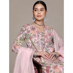 Readiprint Fashions Women Floral Printed Regular Sequinned Pure Cotton Kurta with Patiala & With Dupatta-picture-41