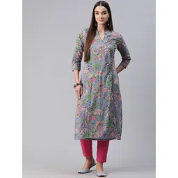 Readiprint Fashions Women Floral Printed Regular Sequinned Pure Cotton Kurta with Trousers-picture-16