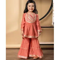 readiprint Girls Embroidered Gathered Kurta & Sharara Set-picture-49