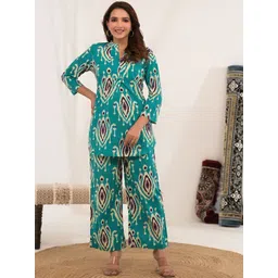 Readiprint Printed Cotton V-Neck Tunic With Trousers Co-Ords-picture-33