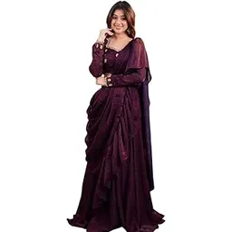 Ready To Wear Lehenga Saree Set For Women Bollywood Style Fox Two Tone Fandy Silk Fabric On Fully Stitched Blouse-picture-53