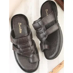 REAL BLISS FOOTWEAR Men Brown Synthetic Flip Flops-picture-29