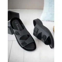 REAL BLISS FOOTWEAR Men Grey Synthetic Leather Comfort Sandals-picture-10