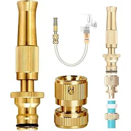 Real Brass Water Spray Gun Nozzle High Pressure Hose Nozzle for Car Wash Gardening and Flower Watering Durable Leakproof Brass Water Sprayer Adjustable Jet for 1 2 Inch Hose Pipe-picture-30