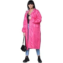 real rainwear Real Raincoat Spencer for Women – Reversible Long Waterproof Raincoat with Adjustable Drawstring Waist & Hood | Front Flap Pockets, Double Storm Flap with Chain Cover, Zippers & Snap Fasteners-picture-40