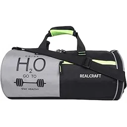 realcraft Polyester H2O go to Gym Duffle/Gym Bag/Shoulder Bag for Men & Women with Separate Shoes Compartment (19 inch X 11inch X 9.5 inch) (Black)-picture-15