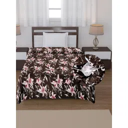 REALDREAM Brown & Red Floral Mild Winter 300 GSM Single Bed Dohar-picture-16