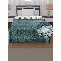 REALDREAM Green Floral Mild Winter 300 GSM Single Bed Razai Cover Dohar-picture-28