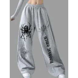 Realglimpse Women Printed Relaxed Flared High-Rise Trousers-picture-28