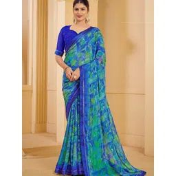 Reboot Fashions Floral Printed Pure Chiffon Saree-image-1