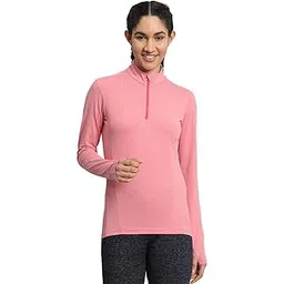 reccy Women's Trekking Hiking Riding Slim Fit Quick Dry, Breathable Stretchable Full Sleeve Half Zip T-Shirt Baselayer-picture-40