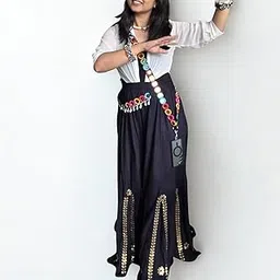 recho Handwork Rainbow Pattern Lanyard and Waist Belt Combo Pack of 2, Multicolour Mirror Work Boho Fashion Accessory (Pack of Mobile Belt with Hook and Tether Patch, Kamarpatta)-picture-26