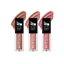RED 4 Miss Perfect Set Of 3 Non Transfer Matte Liquid Lipstick 4 g Each - 141 - 201- 202-picture-41