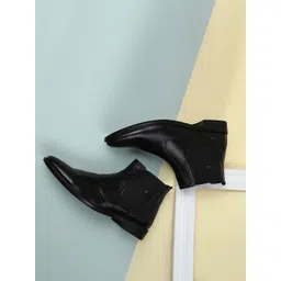 Red Chief Men Black Leather Formal Slip-On Boots-picture-31