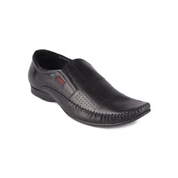 Red Chief Men Black Textured Leather Formal Slip-Ons-picture-31