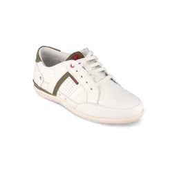 Red Chief Men Off White Colourblocked Leather Sneakers-picture-16