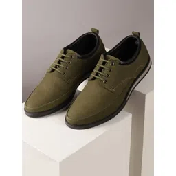 Red Chief Men Olive Green Leather Derbys-picture-22