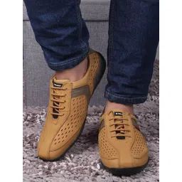 Red Chief Men Rust Textured Leather Sneakers-picture-33