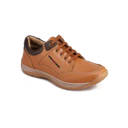 Red Chief Men Tan Brown Real Leather Sneakers-picture-41