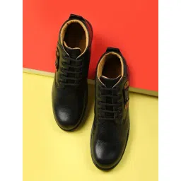 Red Chief Men's Black Derby Boots-picture-27