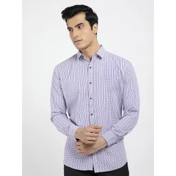 RED FEATHER Men White Checked Formal Cotton Shirt-picture-25