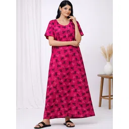 Red Flamingo Printed Maxi Nightdress-picture-40