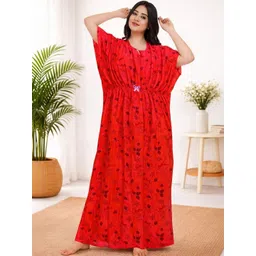 Red Flamingo Printed Maxi Nightdress-picture-20