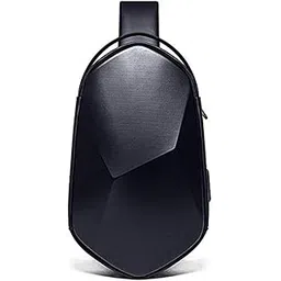 red lemon Unisex-adult Bange Series Rhombus Shell Design Waterproof Sling Bag with USB Charging (Blue)-picture-16