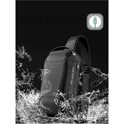 Red Lemon Unisex Black Camouflage Waterproof Backpack with USB Charging Port-picture-16