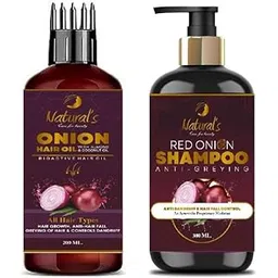 Red Onion Shampoo 300ML, Onion Hair Oil 200Ml Combo Pack (Pack Of 2)-picture-39