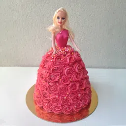 Red Rose Dress Barbie Cake (2 Kg)-picture-16