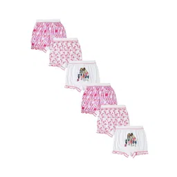 Red Rose Girls Pack of 6 Multicolour Cotton Briefs-picture-55