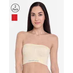 Red Rose Women Pack of 2 Solid Bandeu Bras-picture-16