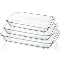 Red-Rubby Rectangular Glass Baking Dish Set with 3 Sizes, 2.2L, 1.6L and 1L, Microwave, Oven and Dishwasher Safe-picture-18