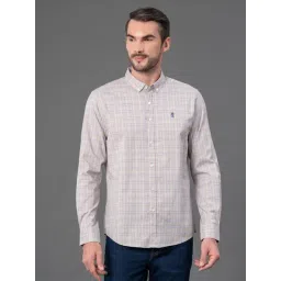 Red Tape Beige Cotton Polyblend Checks Regular Fit Casual Shirt-picture-15