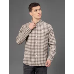 Red Tape Beige Regular Fit Checks Shirt-picture-27