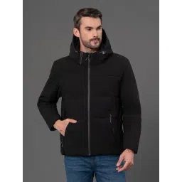 Red Tape Black Regular Fit Quilted Hooded Jacket-picture-32