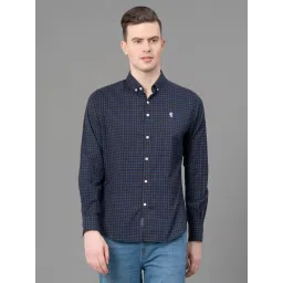 Red Tape Dark Blue Regular Fit Check Shirt-picture-20