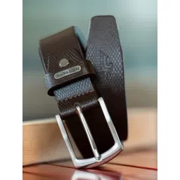 Red Tape Dark Brown Textured Leather Casual Belt-picture-43