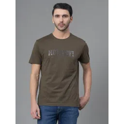 Red Tape Dark Olive Cotton Regular Fit Printed T-Shirt-image-17