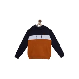 Red Tape Kids Navy & Orange Color Block Pattern Hoodie-picture-42