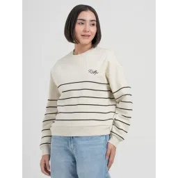 Red Tape Light Beige Regular Fit Striped Sweatshirt-picture-38