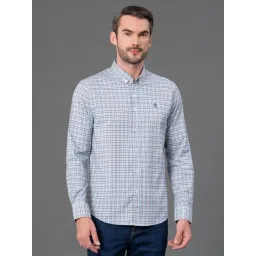 Red Tape Light Blue Cotton Polyblend Checks Regular Fit Casual Shirt-picture-39