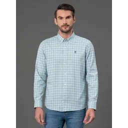 Red Tape Light Blue Cotton Polyblend Checks Regular Fit Casual Shirt-picture-42