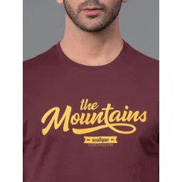 Red Tape Light Maroon Cotton Regular Fit Printed T-Shirt image 5