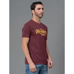 Red Tape Light Maroon Cotton Regular Fit Printed T-Shirt image 4