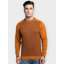 Red Tape Men Mustard Jacquard Woven Pullover-picture-43