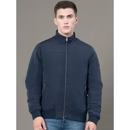 Red Tape Men Solid Stand Collar Bomber Jacket-picture-18